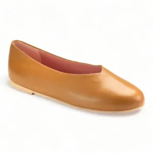 49562 - Tan Soft Leather Flats for Teen/Women by Pretty Ballerinas