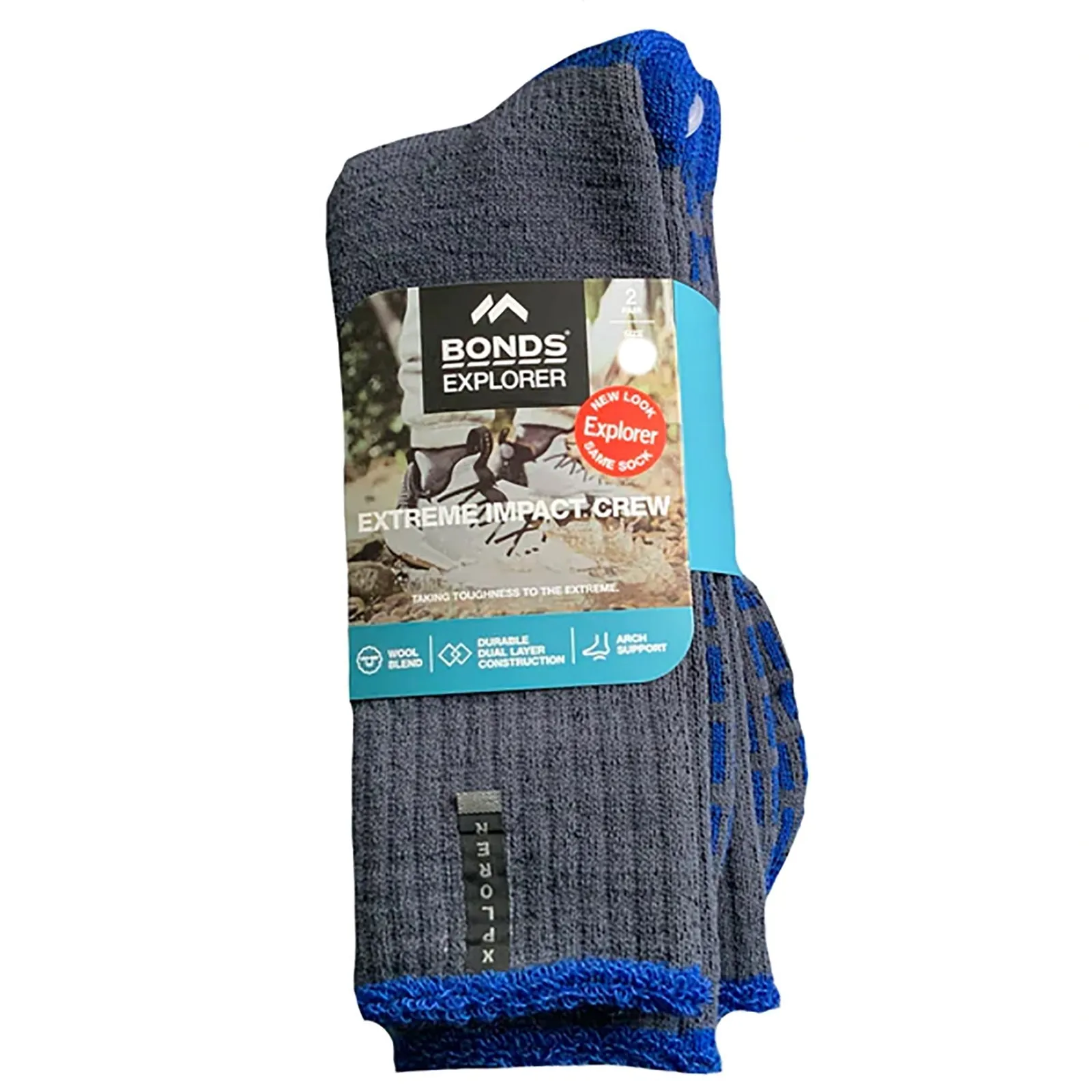 6 Pair Bonds Explorer Extreme Impact Crew Mens Thick Wool Socks Navy SZSC2W Bulk