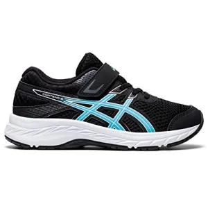 ASICS Kid's Contend 6 Pre-School Running Shoes, Black/Turquoise, 11 Little Kid