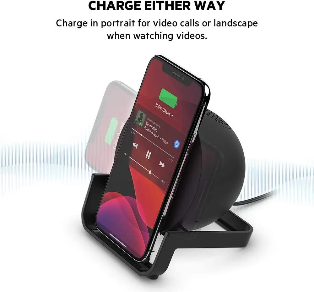 Belkin 10W Qi Wireless Charger with Speaker Black - AUF001myBK