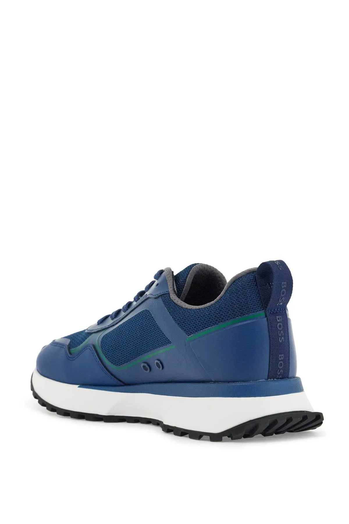 breathable blue sneakers with green details and white sole 50521976 OPEN BLUE