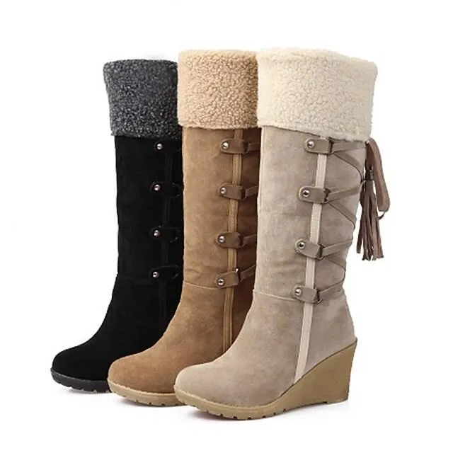 Casual Knee High Suede Boots with Heel for Women | Perfect for Casual Days