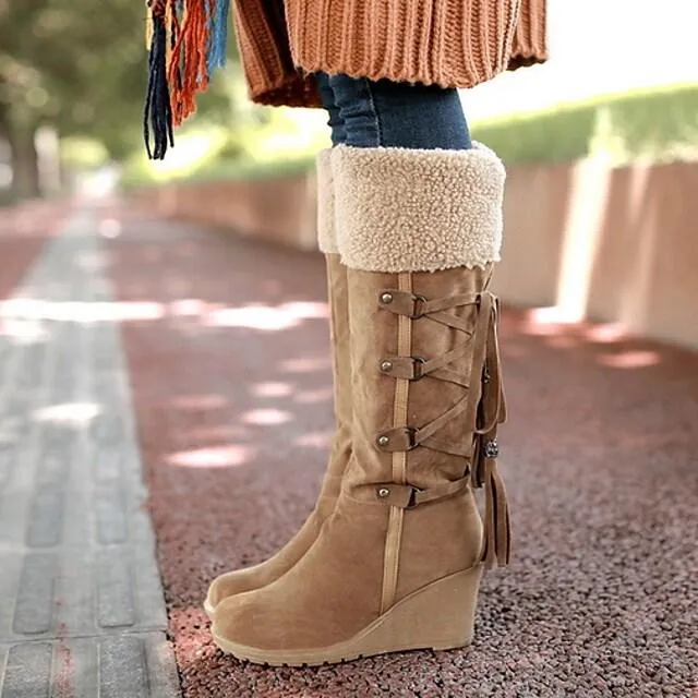 Casual Knee High Suede Boots with Heel for Women | Perfect for Casual Days