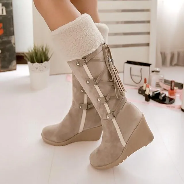 Casual Knee High Suede Boots with Heel for Women | Perfect for Casual Days
