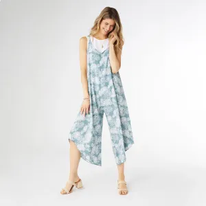 Christy Casual Romper with Adjustable Straps - Blue Surf/White