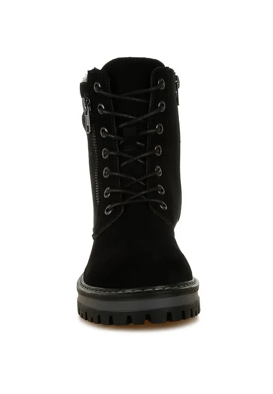 Rag Company Mahisha Knitted Collar Zip-Up Hiker Boots