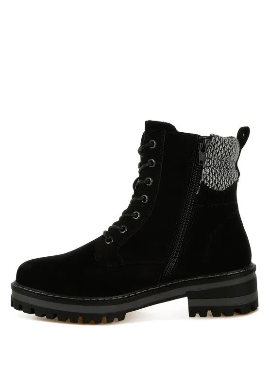 Rag Company Mahisha Knitted Collar Zip-Up Hiker Boots