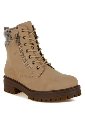 Rag Company Mahisha Knitted Collar Zip-Up Hiker Boots