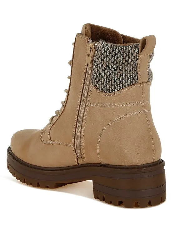 Rag Company Mahisha Knitted Collar Zip-Up Hiker Boots