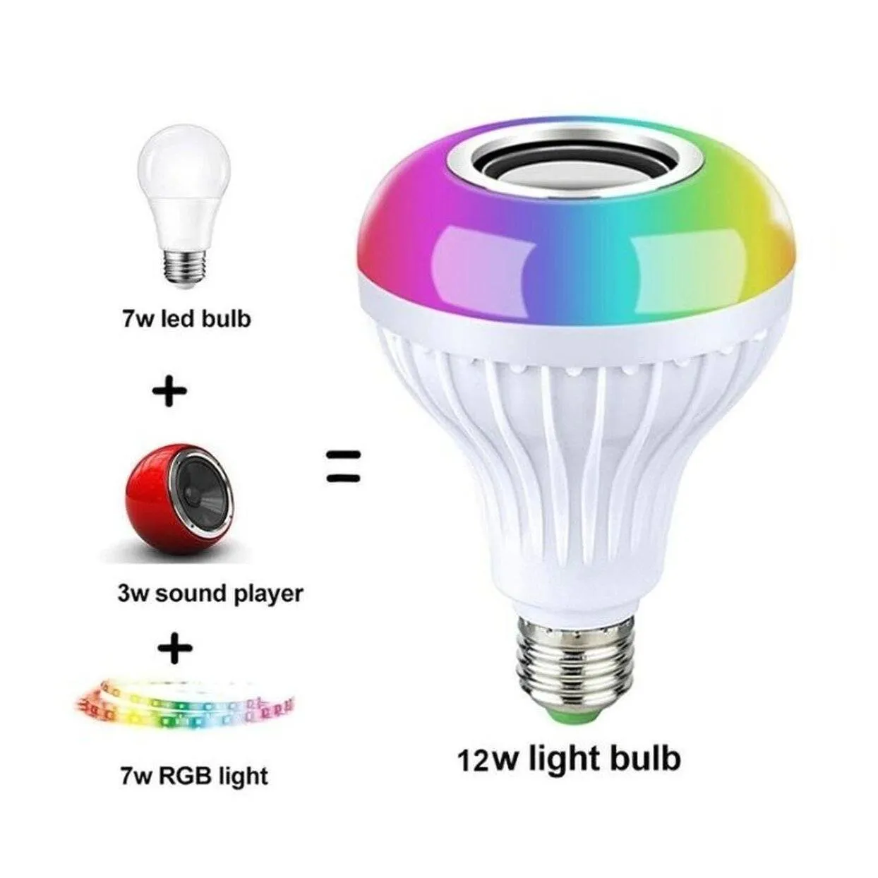 Remote Control 12W LED Wi-Fi Bluetooth Speaker Light Bulb