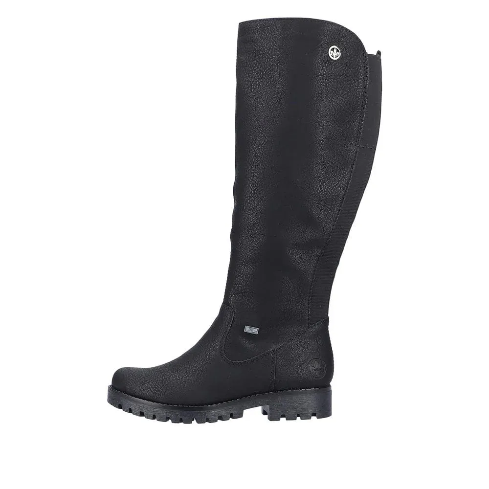 Rieker Women's Tall Zip Winter Boots- Black