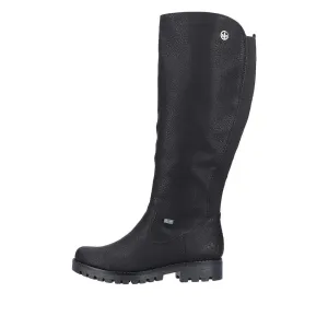 Rieker Women's Tall Zip Winter Boots- Black