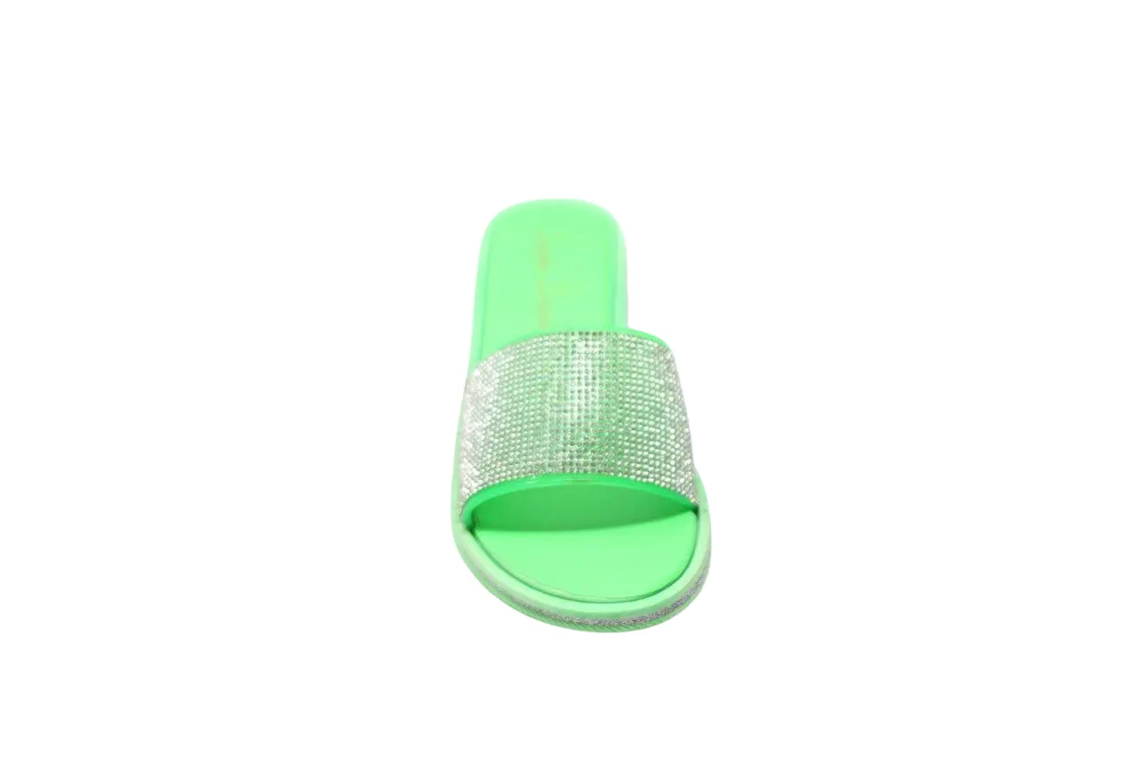 STACY 2 FLAT WITH FABRIC LINING AND RHINESTONE EMBELLISHMENTS