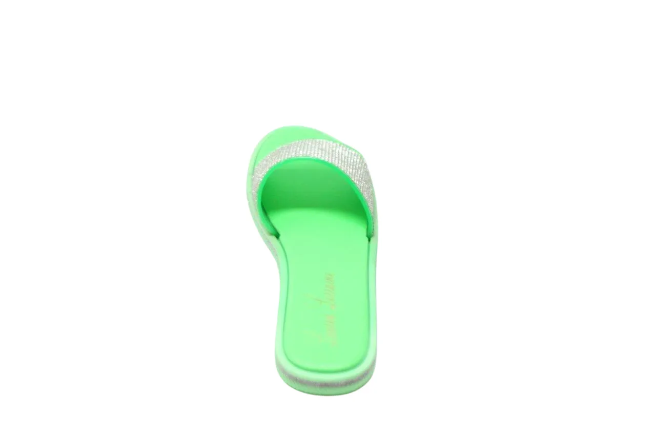 STACY 2 FLAT WITH FABRIC LINING AND RHINESTONE EMBELLISHMENTS
