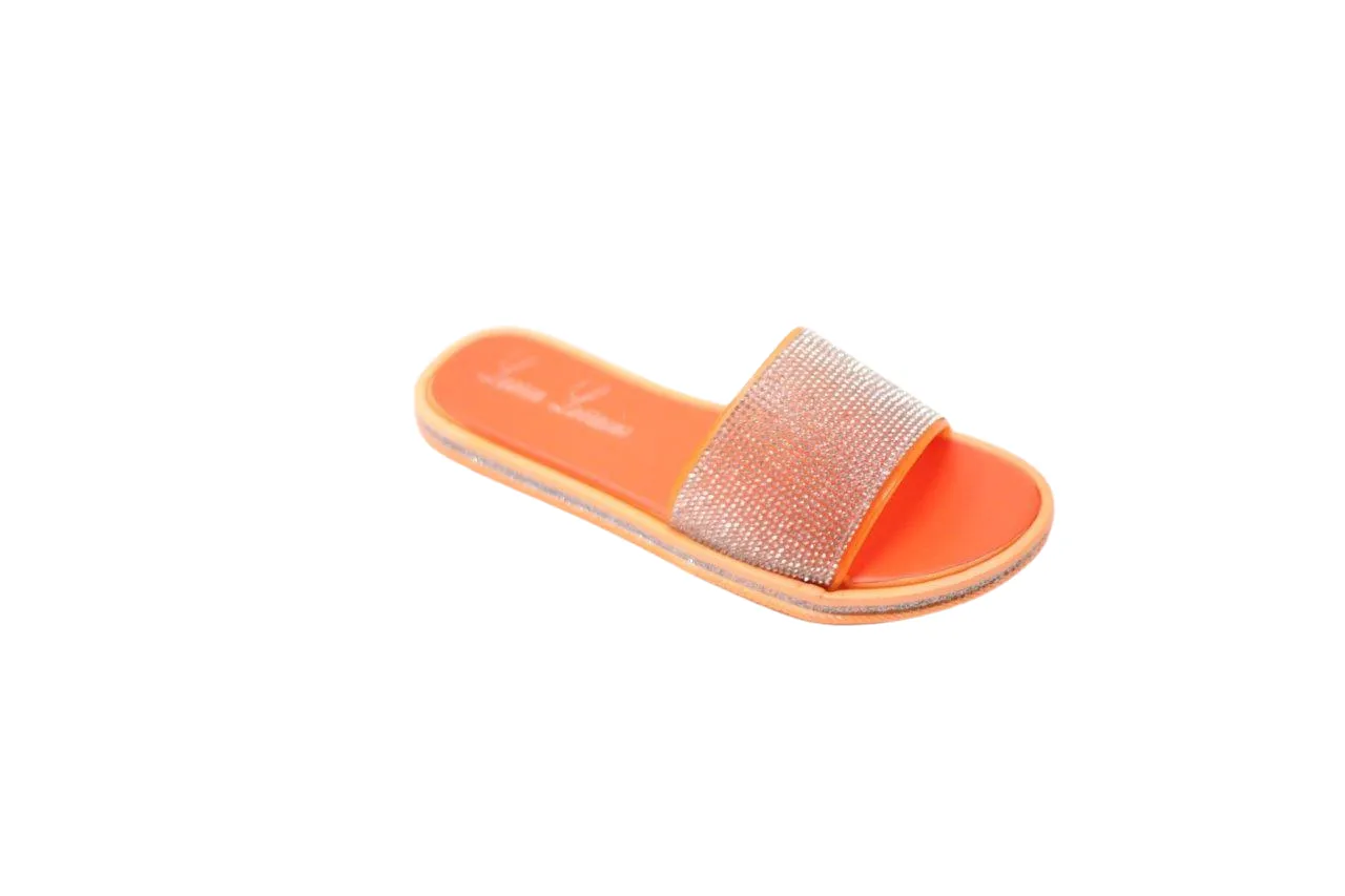 STACY 2 FLAT WITH FABRIC LINING AND RHINESTONE EMBELLISHMENTS