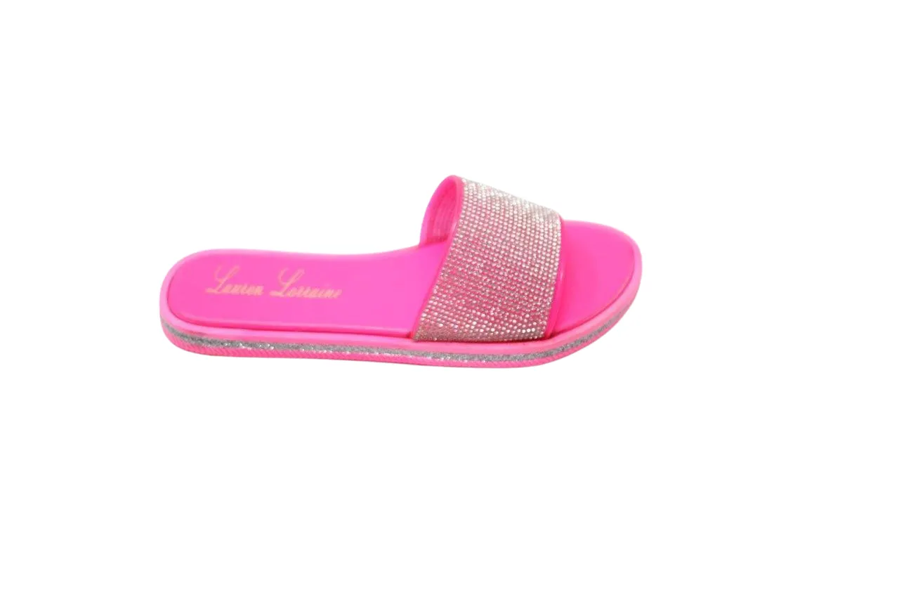STACY 2 FLAT WITH FABRIC LINING AND RHINESTONE EMBELLISHMENTS