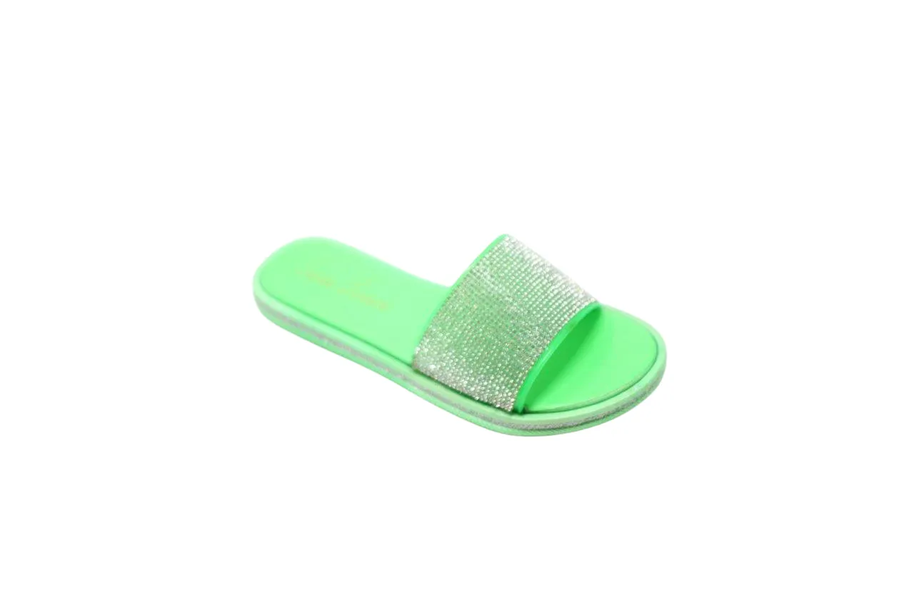 STACY 2 FLAT WITH FABRIC LINING AND RHINESTONE EMBELLISHMENTS
