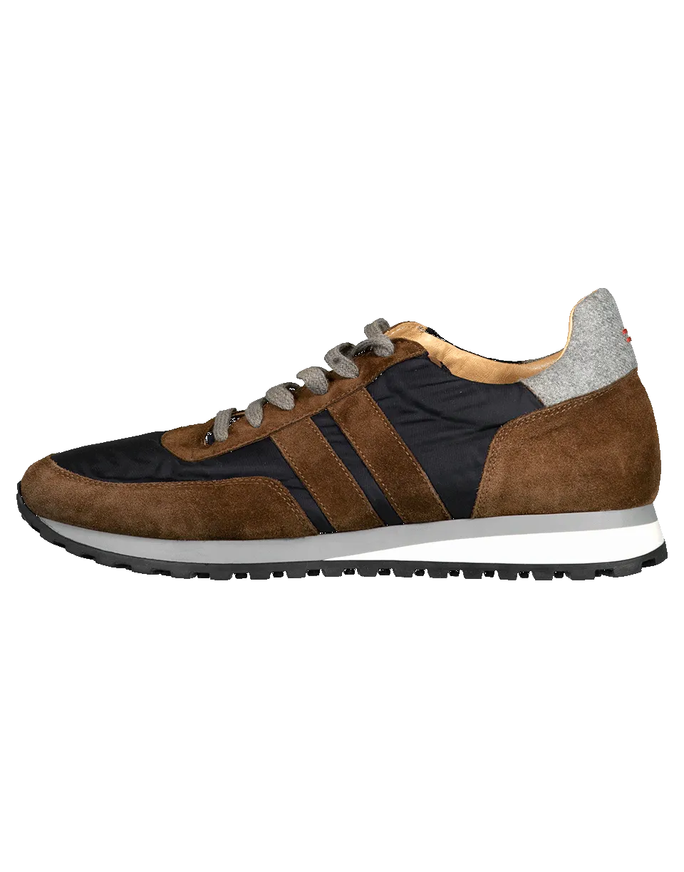 Suede and Nylon Sneakers