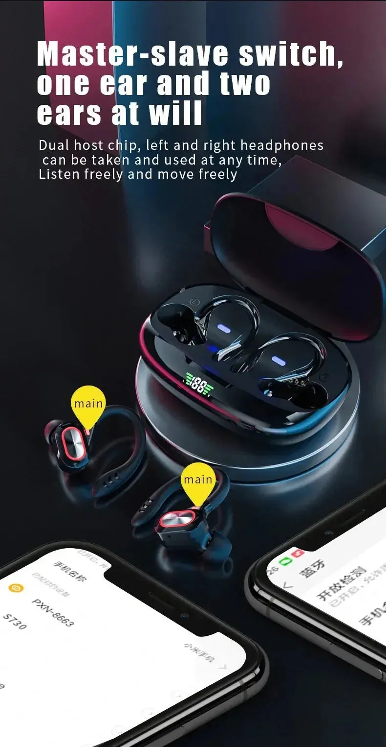 Xiaomi S730 Earphones Wireless Ear Hook Bluetooth Earbuds TWS Hifi Headphones Gaming Touch Control Sport Headset With Microphone